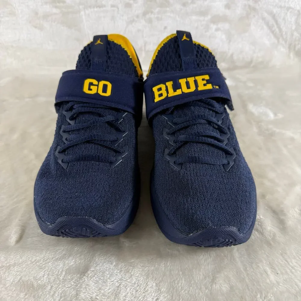 Nike Air Jordan Trainer 3 Michigan Sneakers Men's Size 9 Go Blue Athletic Shoes